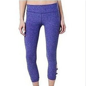 Beyond Yoga Capri Leggings Womens Small Purple Excellent Lattice Strappy Cuff